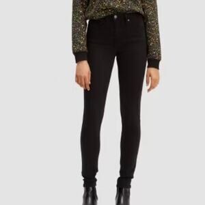 Denim Co Black High Rise Button Fly Skinny Jeans Distressed Raw Hem Size 2